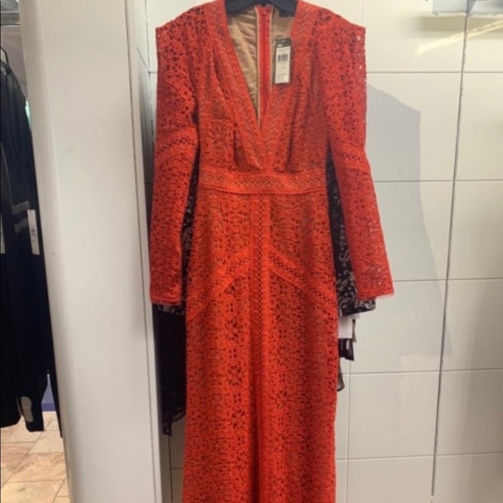 Red lace gown